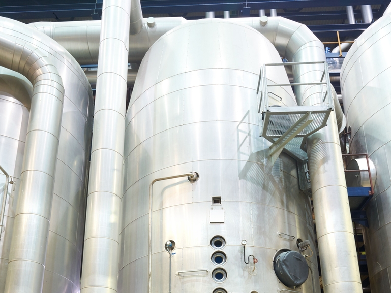 Evaporation equipment in a sugar plant